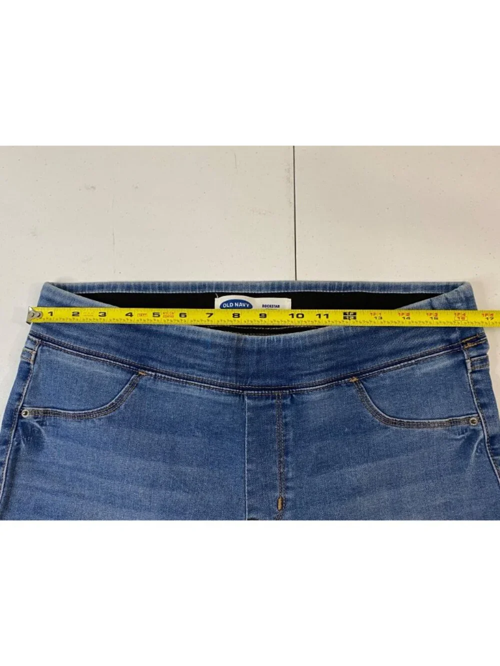 Old Navy Rockstar Jeggings Womens 12 Blue Stretch Pull On Skinny Jeans - Picture 6 of 10